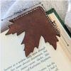New Compact Alder Leaf-shaped Leather Bookmark Creative Retro Maple Leaf Book Marker for Home Study Reading Page Divider Clip