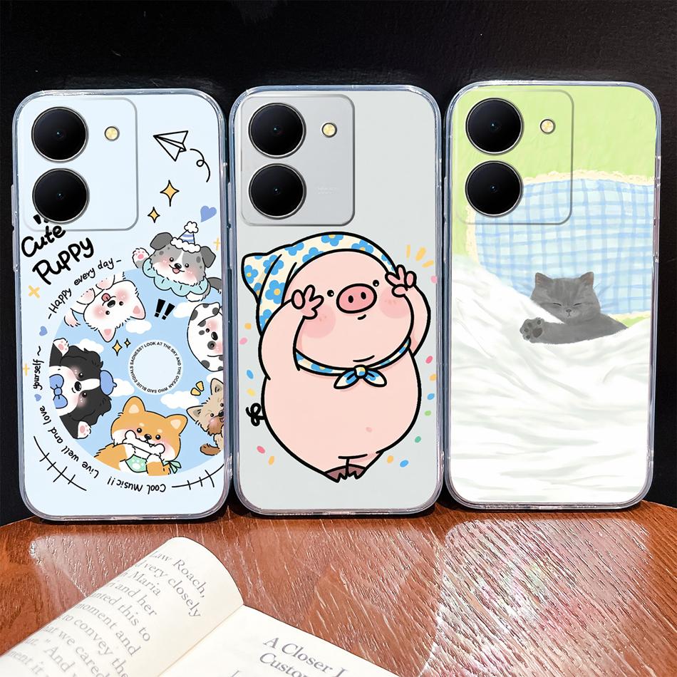 Phone Case For Vivo Y100i Y200i Y300i Y500i 5G Vintage Angel Soft Transparent Silicone High Quality Shockproof Funda