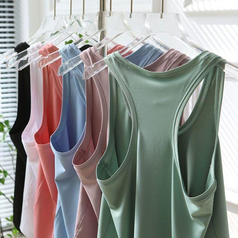 Women's Quick-Dry Sleeveless Yoga T-Shirt - Racerback, Loose, Breathable Fitness Top for Summer Running