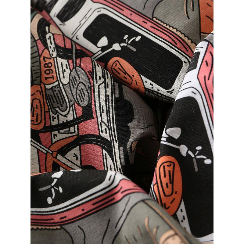 American vintage Cotton Fashion Brand Print Motorcycle Short sleeve T-shirt Men's Summer Foreign Trade Men's Vintage Cotton T-shirt