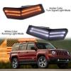 iJDM Car Signal Blinker Corner Lights  Assemblies For Jeep Patriot Amber Sequential Turn Signal Light/White Driving Lights 07-17