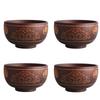 New Creative Bowl Spoon Tableware Set For Kitchen Item Utensils Wooden Auspicious Eight Treasure Pattern Dining Salad Home Dinne