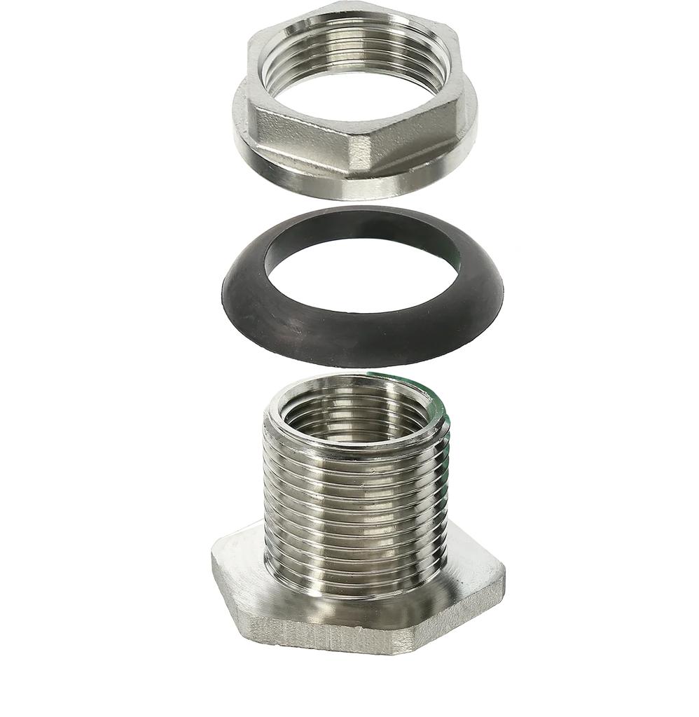 304 Stainless Steel Pipe Fitting Bulkhead Water Tank Connector Adapter Inner and Outer Wire Water Tank Joint
