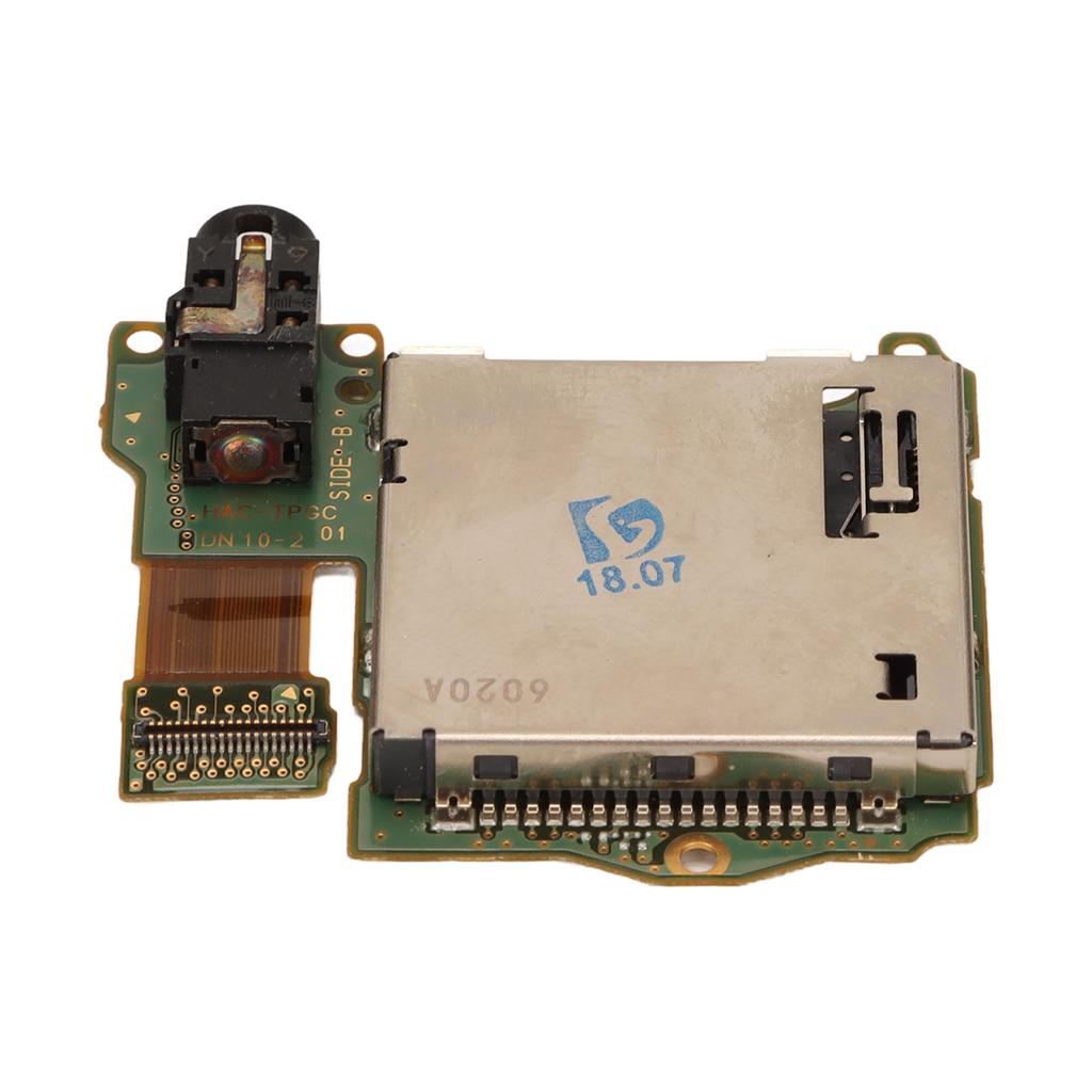 Game Cartridge Card Slot Replacement Reader Tray Game Cartridge Socket Board with 3.5mm Headphone