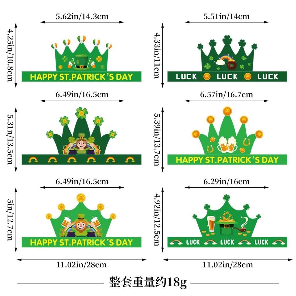Irish Day Party Decoration Party Hat St. Patrick'S Day Dress Up Crown Hat Custom