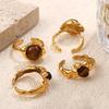 Niche High-End Tiger'S Eye Stone Ring French Commuter Versatile Design Natural Stone Necklace