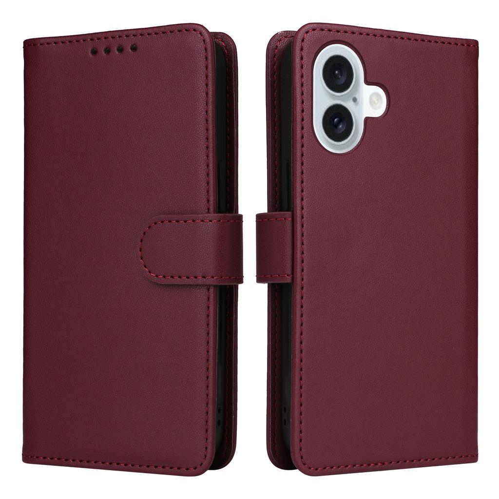 For iPhone 16 Plus Magnetic Case BETOPNICE Detachable PU Leather Phone Cover with Strap