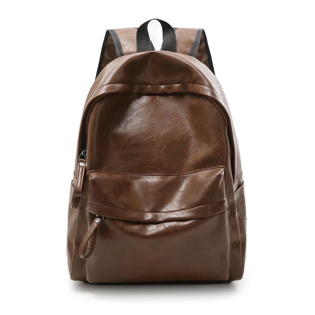 Schoolbag waterproof and dirt-resistant PU leather schoolbag female college student casual simple women's travel backpack boys fashion backpack