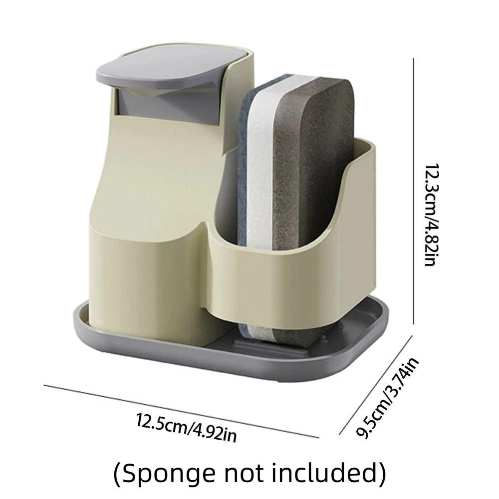 Dozownik mydła w płynie 2 w 1 Szczelny ze ściereczką gąbkową Podwójny dozownik mydła Praktyczny pojemnik na mydło w płynie typu naciskowego