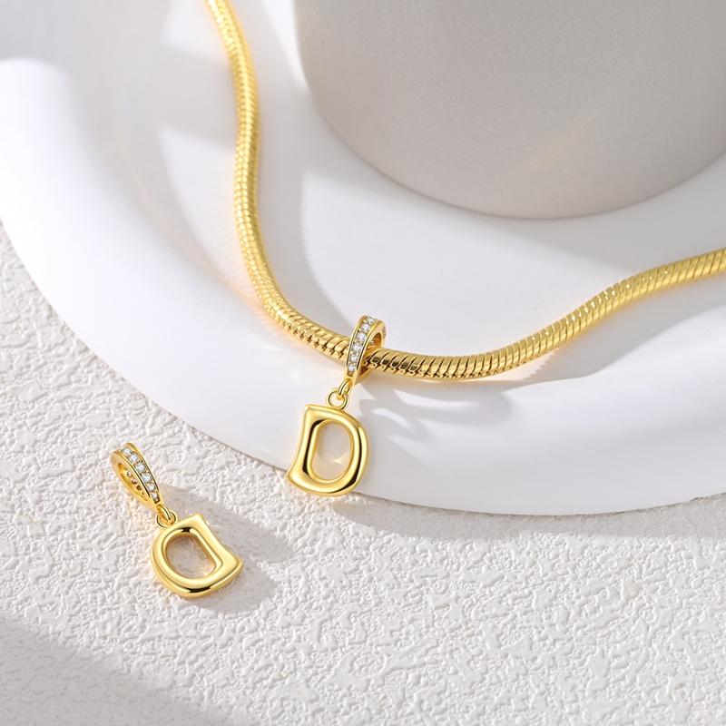 Copper Golden Letter D Charms Fit Original Bracelet Making Gift For Woman Jewelry Diy Fashion Pendant