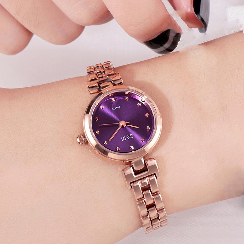 Diamond-Encrusted Rose Gold Steel Belt Women'S Watch Versatile Waterproof Women'S Watch Trendy Hand Watch