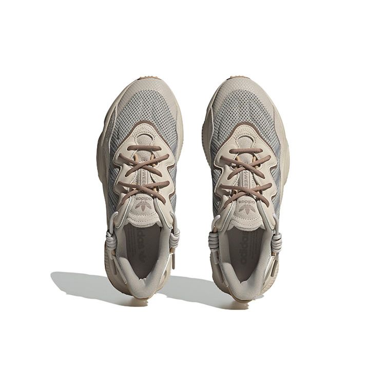 Adidas Originals Ozweego Fabric Synthetic Leather Classic Retro Low-Top Lifestyle Sneakers Unisex Sneakers Gray Brown IF0426