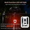 Rainproof Bike Taillight Multi-functional Rechargeable Long Battery Life Safty Warning Bicycle Back Light LED Helmet Light
