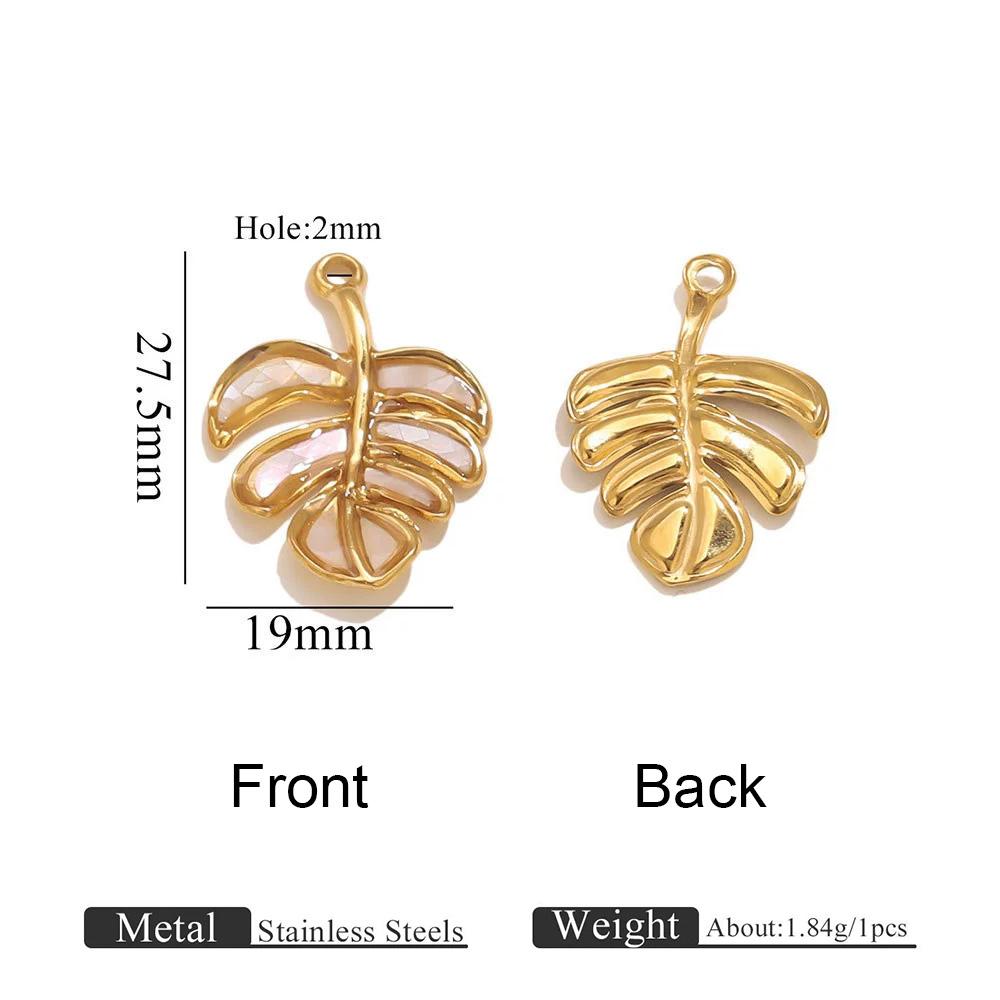 Turtle Starfish Conch Inlaid shell Stainless Steel Pendant For Women Summer Beach-style DIY Making Charm Fashion Jewelry