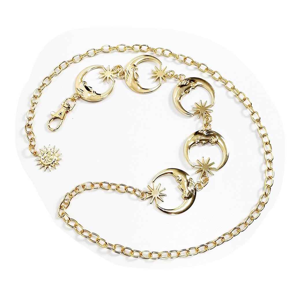 Women Fashionable Moon Metal Waist Chain Belt Modern Decorative Robust No Rust Female Waist Chain