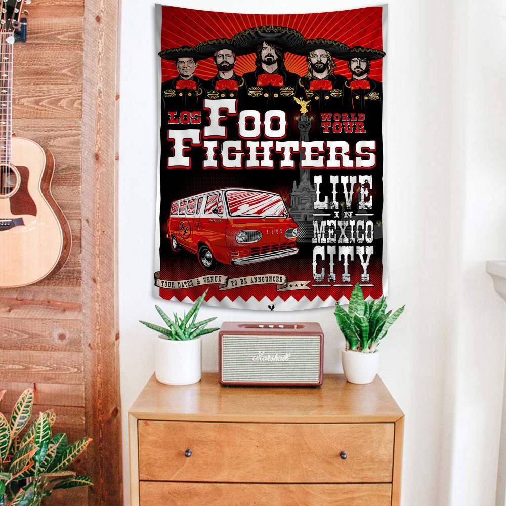 Foo Fighters Band Anime Tapestry For Living Room Home Dorm Decor Home Decor
