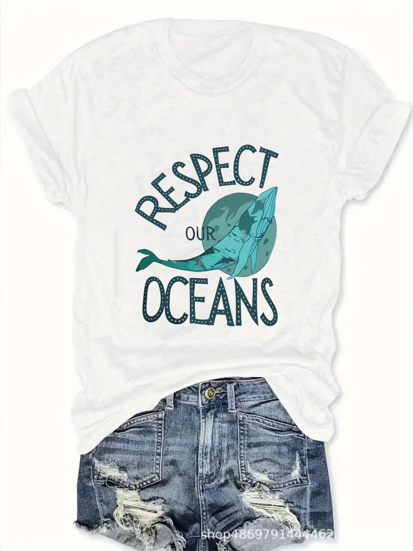 

Женская модная футболка с круглым вырезом для трансграничной торговли S белый