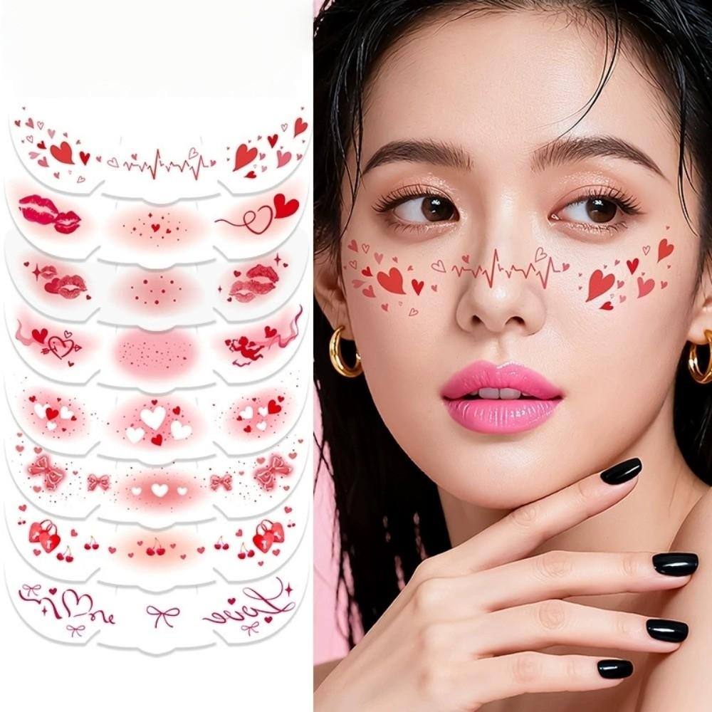 8pcs Waterproof Freckles Blush Stickers Facial Art Long Lasting Face Temporary Tattoos Disposable Makeup Stickers
