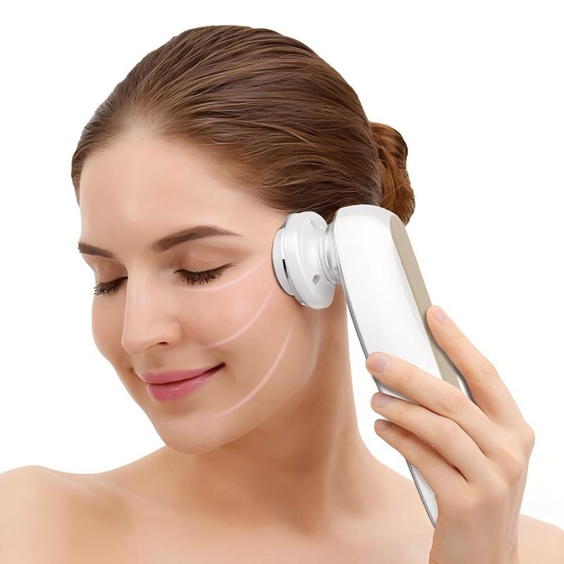 Hot Cold Microcurrent Facial Beauty Device Red Blue Light for Face Neck EMS Skin Care Tool Facial Massager for Skin Rejuvenation