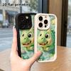 Phone Case: 2D flat design suitable for iPhone 18 17 16 15 14 13 Pro protective case, green little dinosaur, perfect Christmas and Halloween holiday g