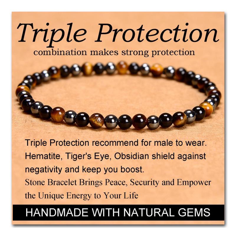 Unisex Tigerauge Stein Perlenarmband - Handgefertigter Modeschmuck