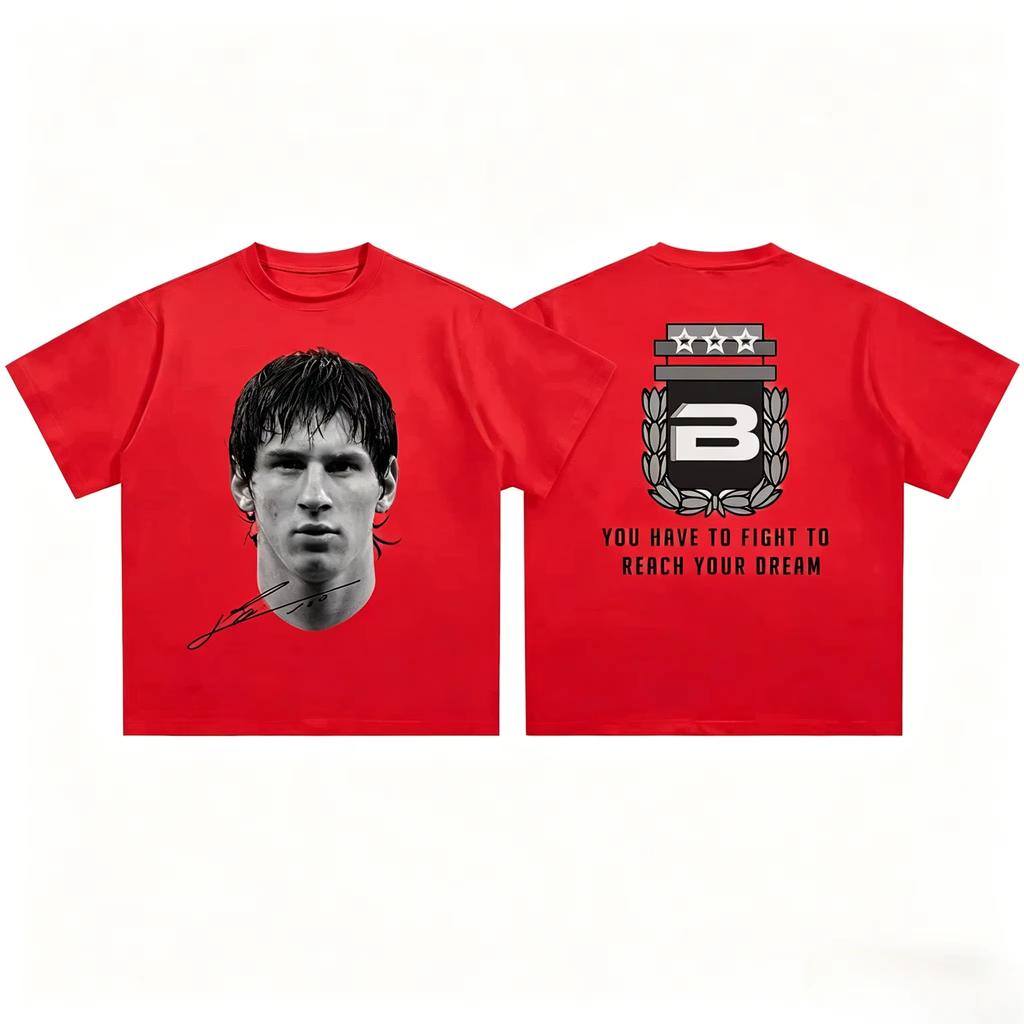 2026 Messi The King of Football Head Print Fashion Short Sleeve T-shirt Men's Clothing and Women's 2026 FIFA World Cup shirt