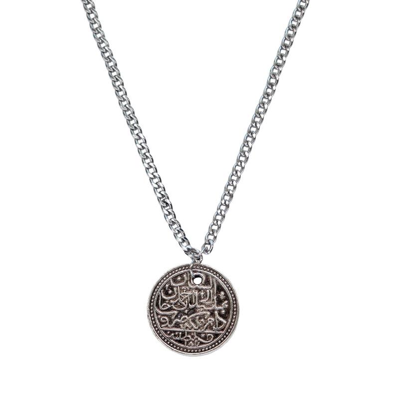 Retro Trendy Cool Titanium Steel Necklace Men's and Women's Hip-hop Personality Square Brand Cross Pendant Japanese and Korean Fashion Street
