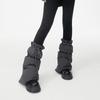 Women Winter Padded Puffer Leg Warmers for Outdoor Work and Sports Adjustable Drawstring Flared Boot Covers Long Socks