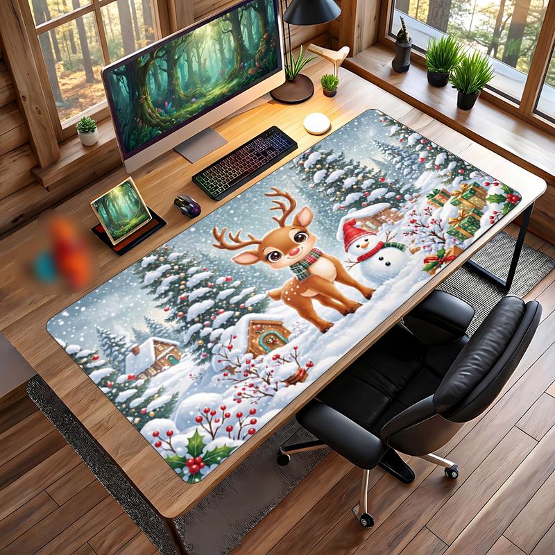 Christmas Printed Mouse Pad Non Slip Desk Mat For Office Gaming Home Use Holiday Gift