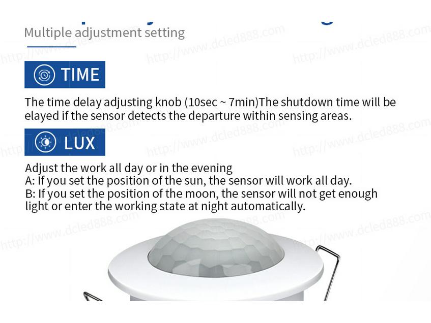 360° Recessed Infrared Ceiling Motion Sensor PIR