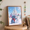 Disney Digital Oil Painting Art Kit Stitch Winter Snowman Castle Handmade Home Decor