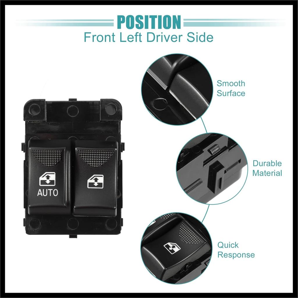 Power Window Switch Window Control Switch Fit for Chevrolet Monte Carlo 2000-2005 No.10284860 - Pack of 1 Durable Material