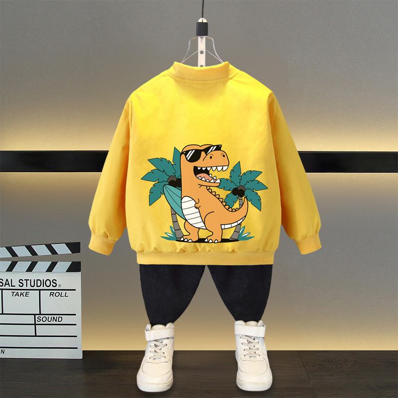 Chaqueta de primavera y otoño para niños y niñas, uniforme de béisbol con estampado de letras de oso de dibujos animados para niños de 4 a 12 años, ropa de abrigo deportiva