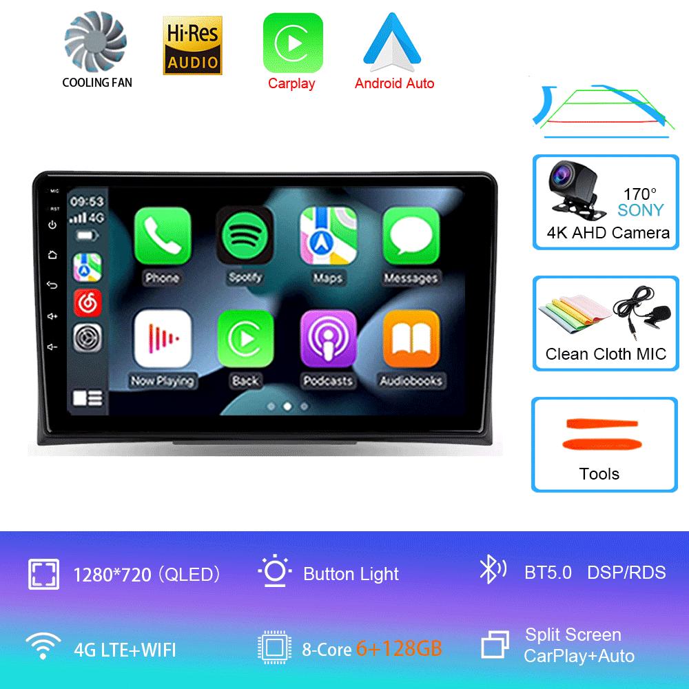 Radio auto Android 14 Pentru Volkswagen Multivan T5 2003 2004 -2015 Navigație Player Multimedia Stereo GPS WiFi+4G DSP Carplay+Auto