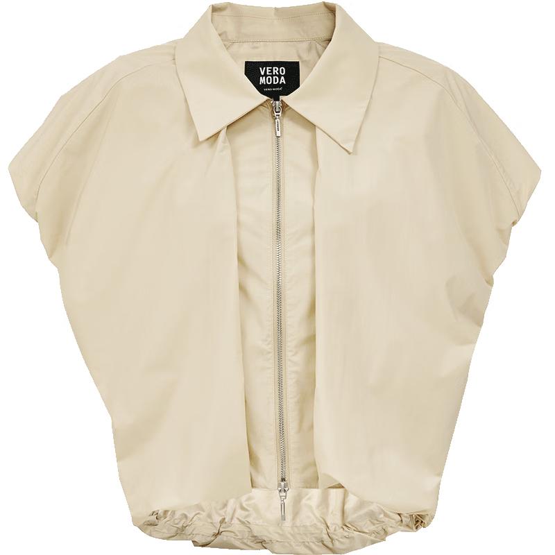 

VEROMODA 2025 Summer Sleeveless Structured Lapel Zipper Jacket L
