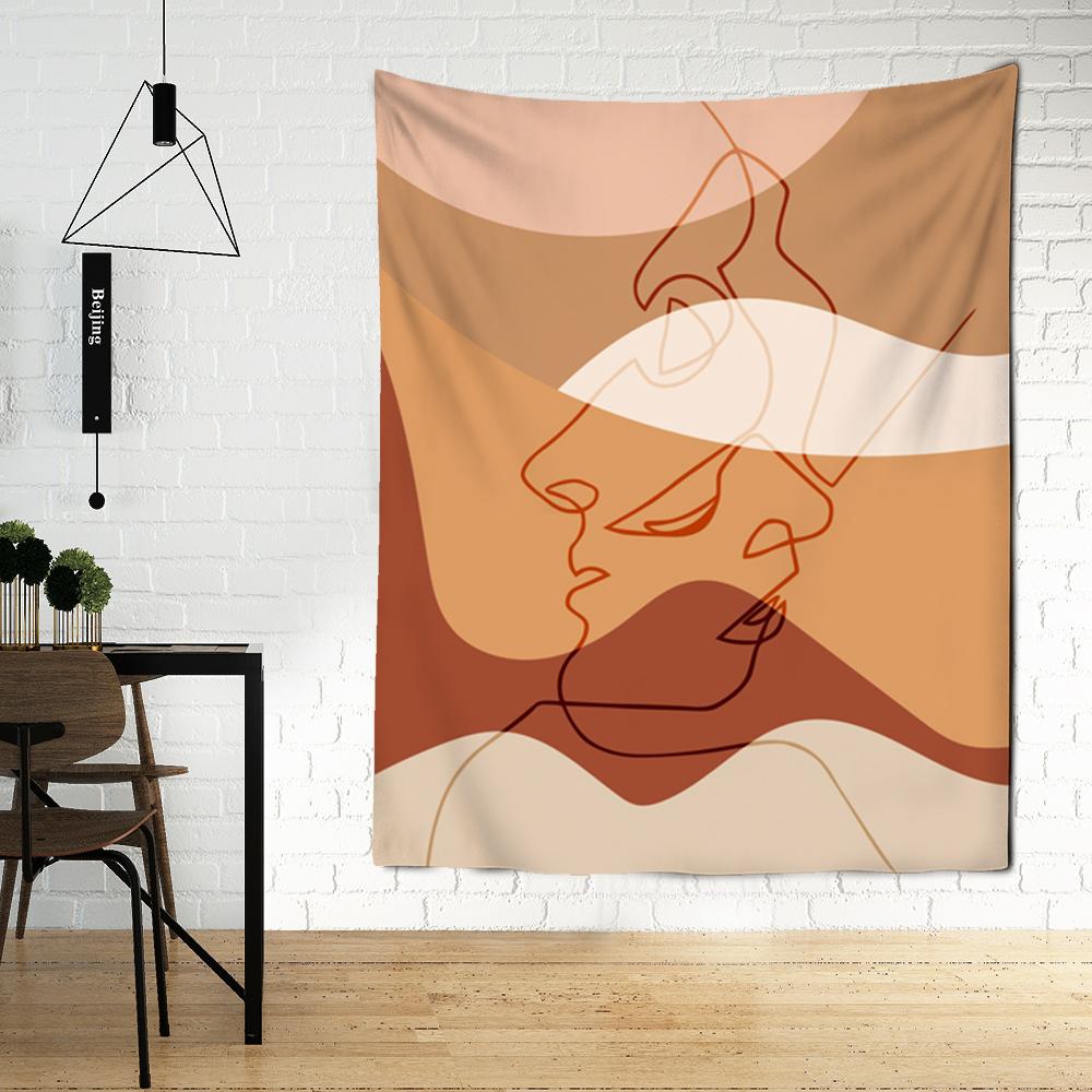 Linie Gesicht Wandteppich Hängen Graffiti Dekorative Bettdecke Böhmischen Ins Stil Möbel Schlafzimmer Kunst Teppich