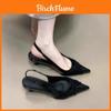 French Chic Summer Womens Pointed Toe High Heel Shoes With Slim Heels For Formal Events