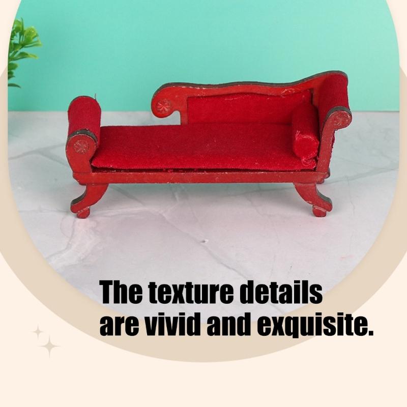 1/12 Miniature Doll House Sofa With Intricate Lookings Antique Design Scale Furniture For Kids Collector Display Figurine