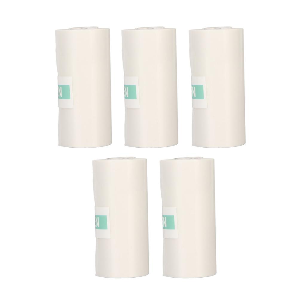 5 Rolls Adhesive Thermal Paper 2.2in Long 1in Wide Printing Transparent Thermal Sticker Paper for Ph
