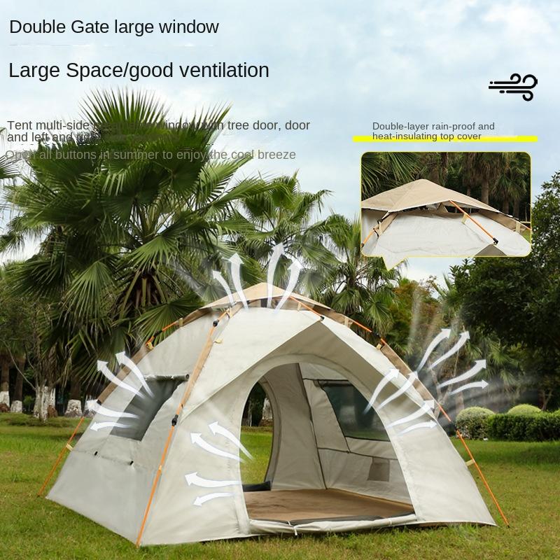 Tent Outdoor Camping Beach Camping Automatic 3-4 People Portable Folding Quickly Open Sun Protection Windproof