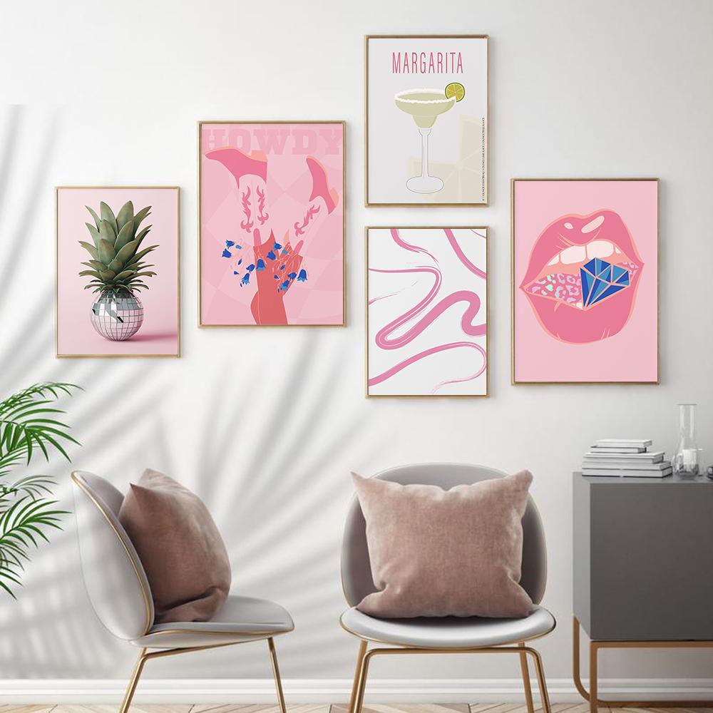 Preppy Aesthetic Gallery Poster Print Matisse Art Wall Canvas Painting Teenage Girl Room Decor Color Pink Quote Room Home Decor