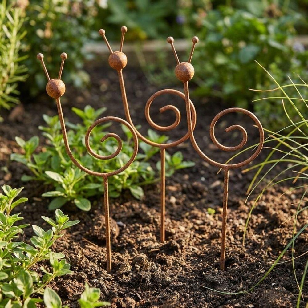 Weather Resistant Snail Shape Yard Art Rustproof Rustic Snail Sculpture Patio Porch