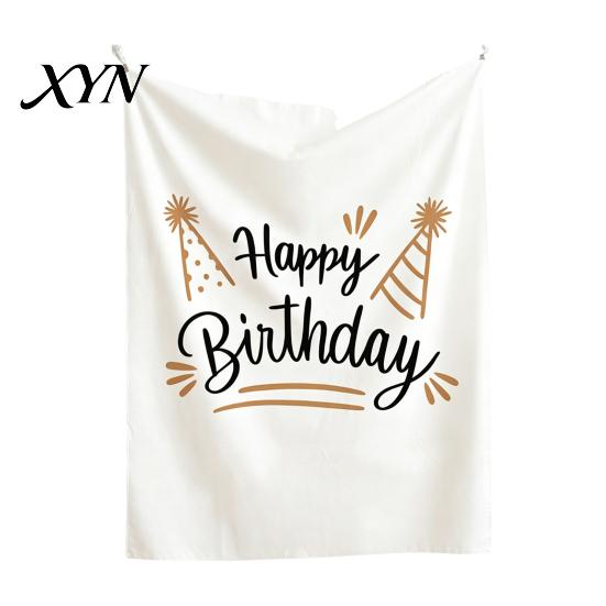 Nature Style Backdrop Baby Birthday Backdrop, Greenery Forest Banner for Boy Girl, Linen-like Polyester Fabric 100 Day Celebration Party Decorations,