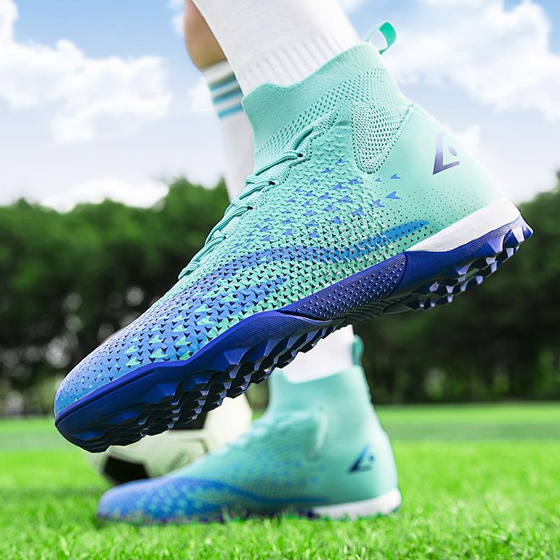 Unisex Large-size Football Shoes  Nail Anti-slip/ Wear-resistant TPR Artificial Corthop Outdoor Children's Football Shoes