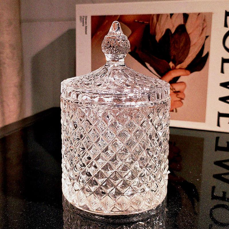 Natural Crystal Aroma Diffuser Stone Set: Clear Glass Jar with White Salt Pendant & Decorative Demagnetizing Bowl.