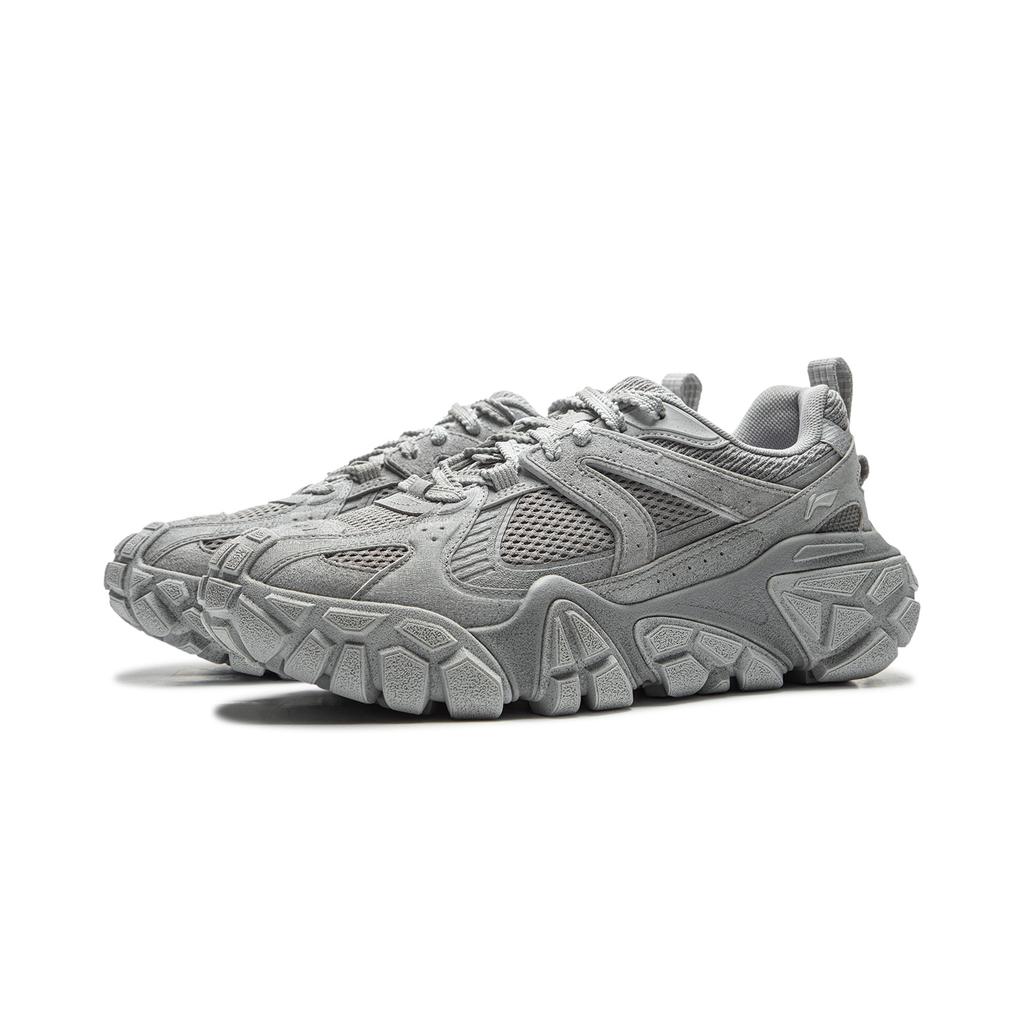 Li Ning Sand Dune Cushioning Slip Resistant Abrasion Resistant Breathable Height Increasing Low top Casual Shoes Men's AGCU379-2