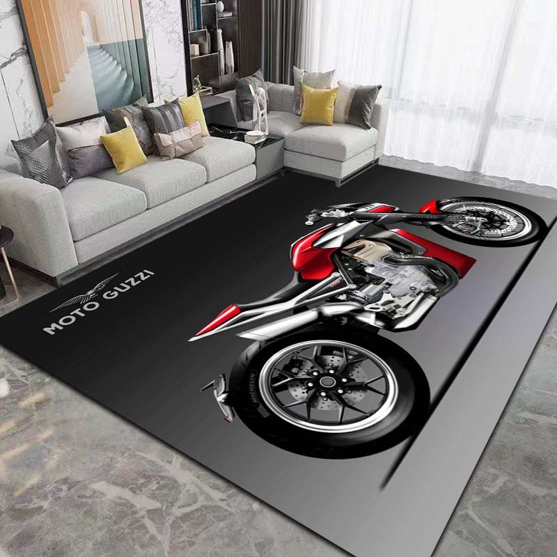 2026 Neuer Retro-Motorrad G-Guzzi Bedruckter Teppich Wohnzimmer Schlafzimmer Dekoration Couchtisch Tisch Rutschfester Eingangsteppich Geschenk