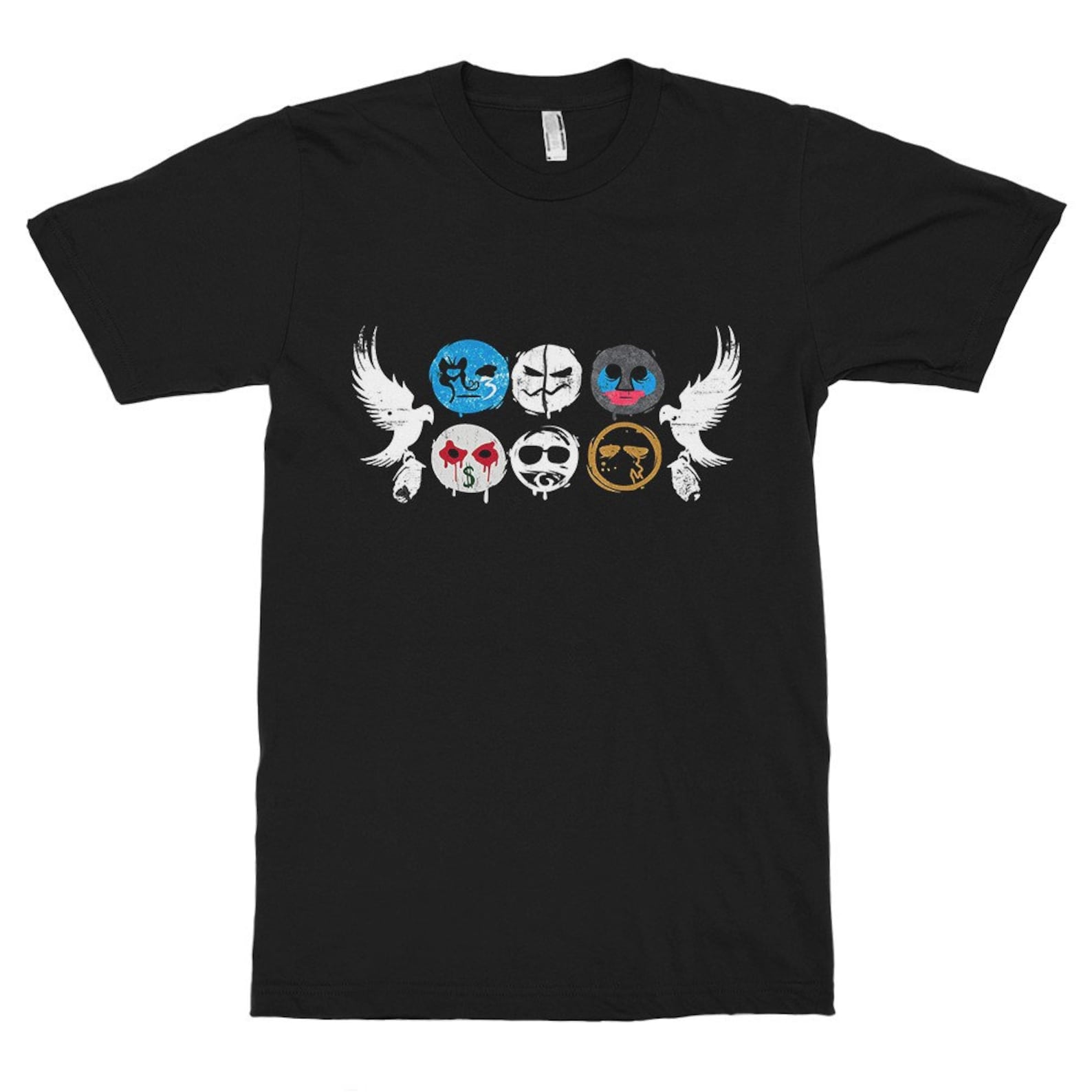 Hollywood Undead Faces T-Shirt, Men s Women s Sizes (met-142) L
