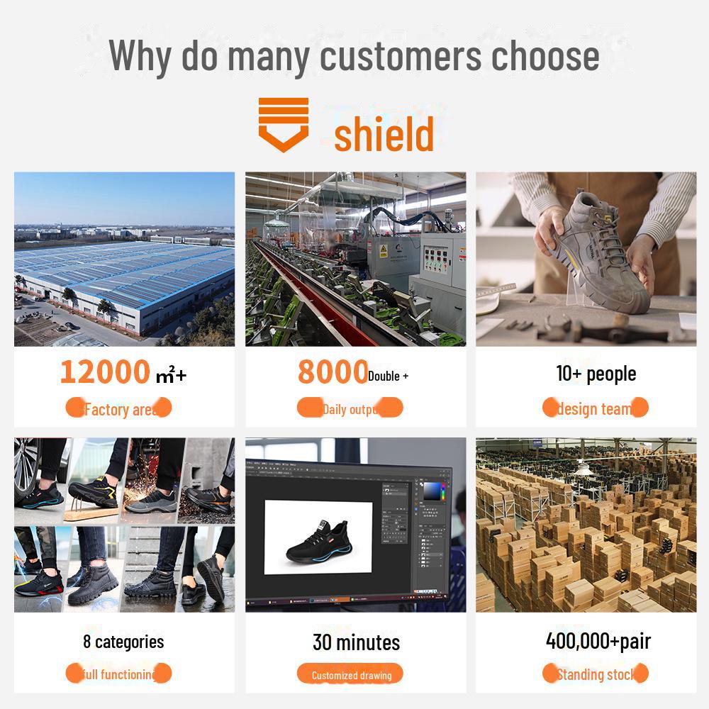 Men's Lightweight Steel Toe Safety Shoes - Anti-Smash & Anti-Puncture Flying Woven Design