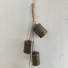 Rustic Christmas Bells Ornament Hanging Rope 5 Bells Christmas Tree Ornaments Handmade Vintage Cow Bells Wind Chime Decoration